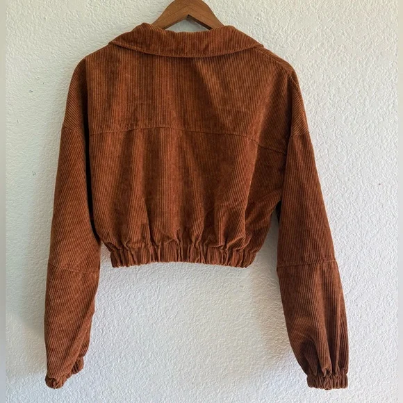 Brown Corduroy Cropped Jacket - Picture 3 of 3